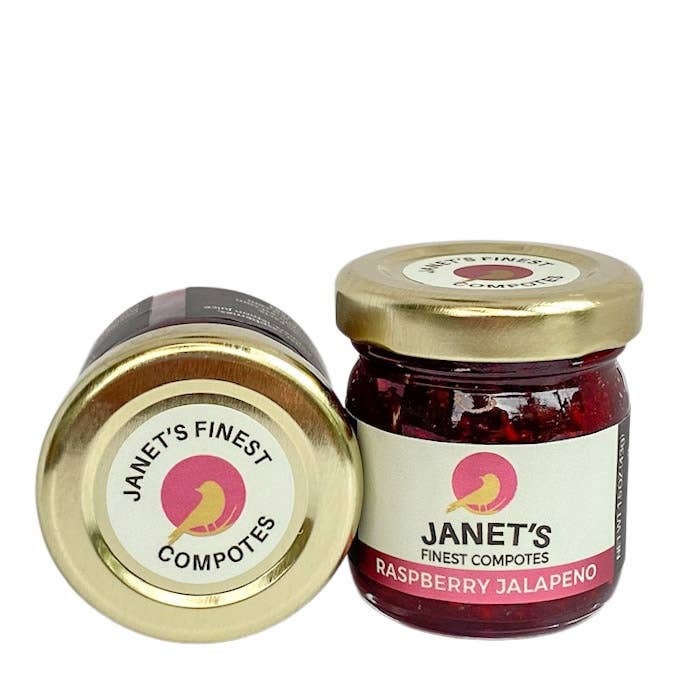 Finest Compotes Raspberry Jalapeno Minis, 1.5 oz BOARDS IN